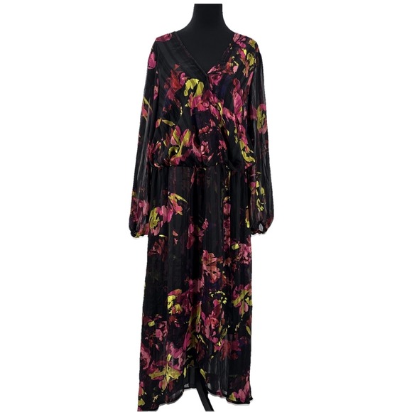 Flowers by Zoe Dresses & Skirts - Ava And Viv Sheer 1X Floral Maxi Dress Romantic Goth Witchy Whimsigoth Flowy